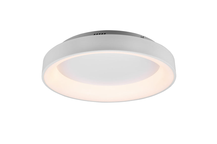 Trio Girona Plafón LED de metal estera blanca 671290131