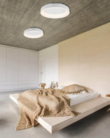 Trio Girona Plafón LED de metal estera blanca 671290131