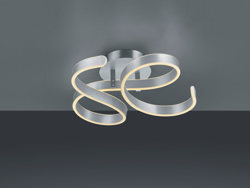 Trio Francis LED ceiling lamp in polished aluminum metal 671310105