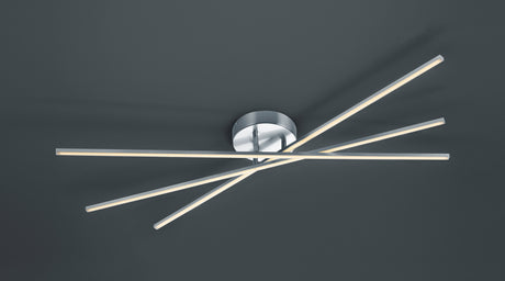 Plafón de techo Trio Tiriac grande LED níquel mate 3000K regulable 100cm 6716103