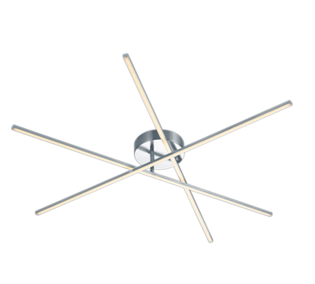 Plafón de techo Trio Tiriac grande LED níquel mate 3000K regulable 100cm 6716103