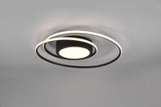 Plafón de techo Trio Yava LED negro mate CCT Ø60cm 672310232