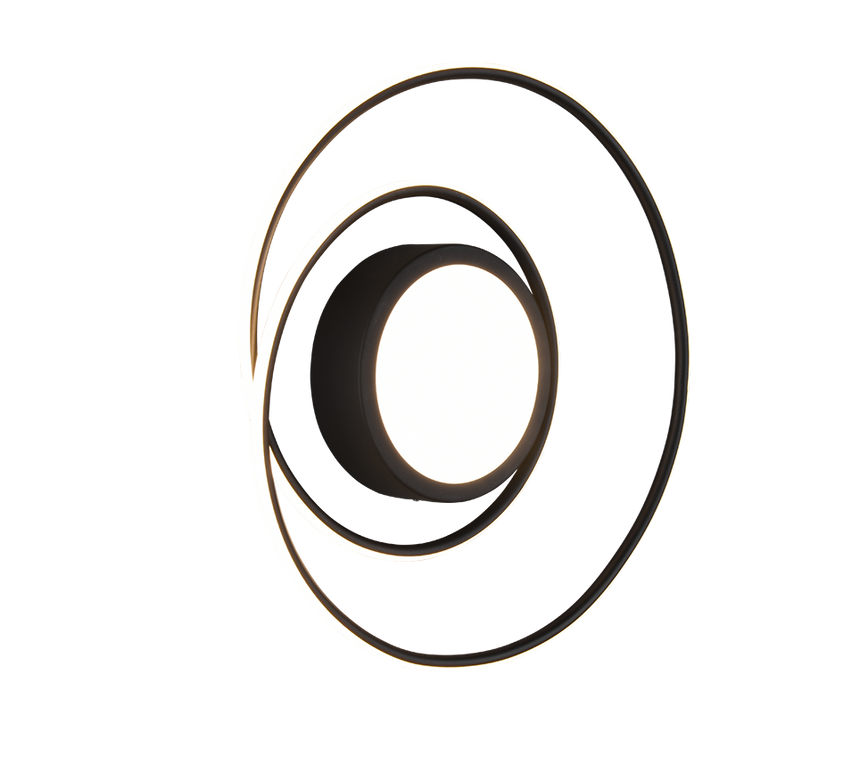 Plafón de techo Trio Yava LED negro mate CCT Ø60cm 672310232