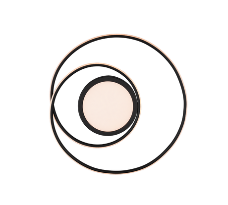 Plafón de techo Trio Yava LED negro mate CCT Ø60cm 672310232