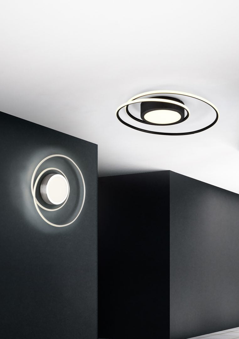 Plafón de techo Trio Yava LED negro mate CCT Ø60cm 672310232