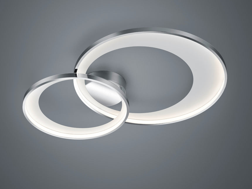 Plafón de techo Trio Granada grande LED cromo 3000K regulable 85cm 673890206