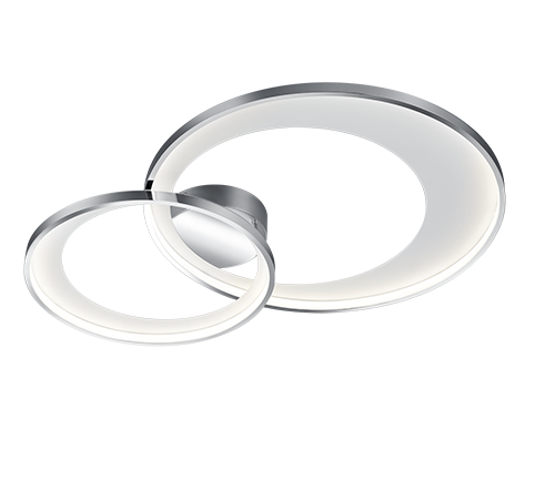 Plafón de techo Trio Granada grande LED cromo 3000K regulable 85cm 673890206