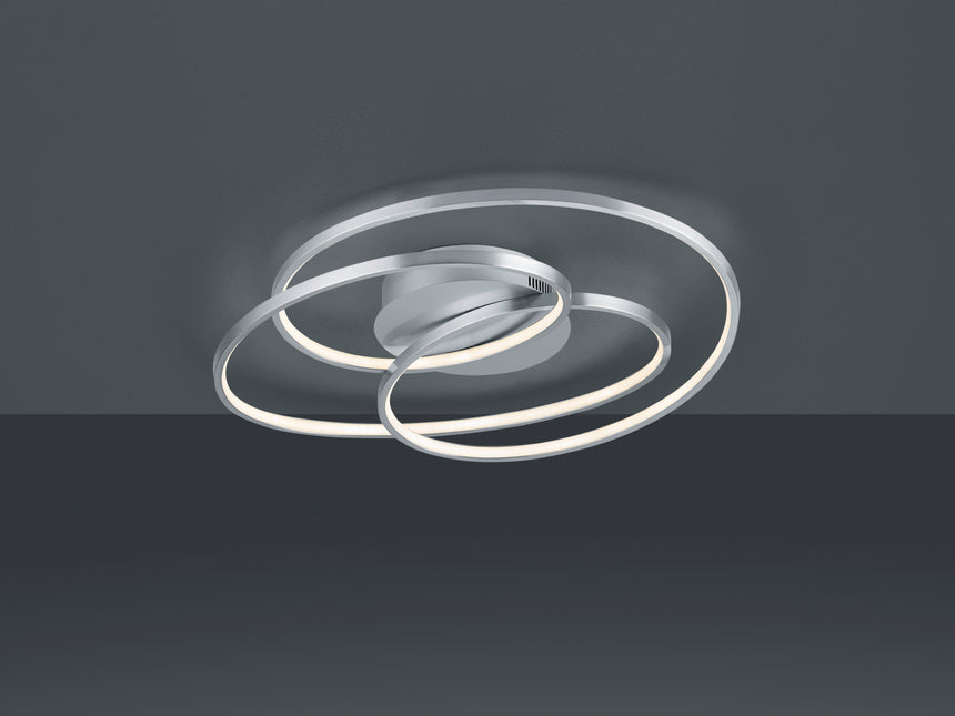 Plafón de techo Trio Gale LED níquel mate 3000K regulable 60cm 673916007