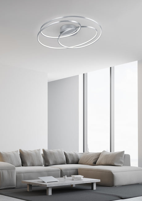 Plafón de techo Trio Gale LED níquel mate 3000K regulable 60cm 673916007