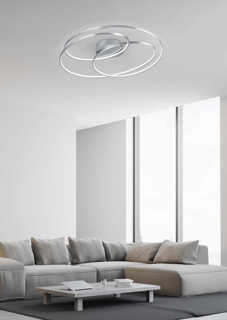 Plafón de techo Trio Gale LED níquel mate 3000K regulable 60cm 673916007