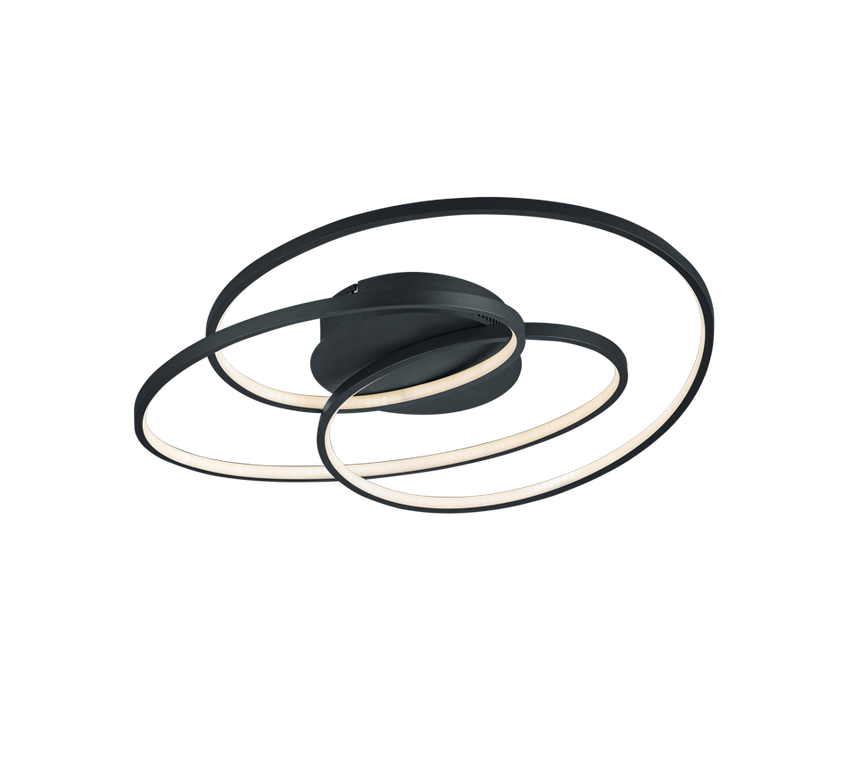 Trio Gale LED metal ceiling light mat black 673916032