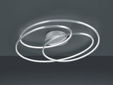 Plafón de techo Trio Gale grande LED níquel mate 3000K regulable 80cm 673918007