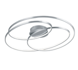 Plafón de techo Trio Gale grande LED níquel mate 3000K regulable 80cm 673918007