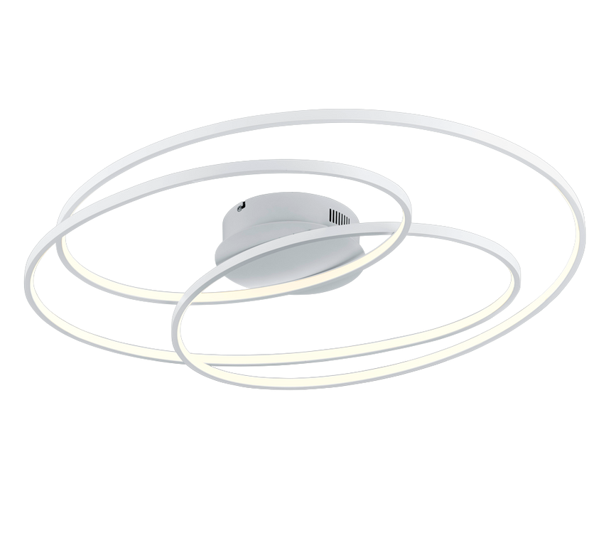 Plafón de techo Trio Gale grande LED blanco mate 3000K 80cm 6