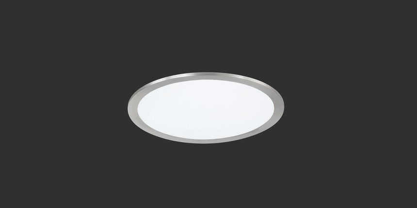 Plafón de techo Trio Phoenix LED níquel mate 3000K regulable Ø30cm 674093007