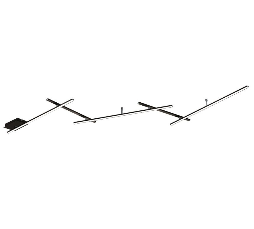 Trio Indira LED ceiling lamp metal black mat 674610532