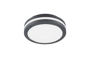 Plafón de techo exterior Trio Piave LED antracita 3000K con sensor movimiento IP54 676960142