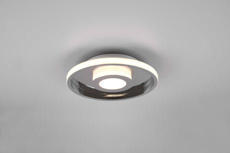 Plafón de baño Trio Ascari LED cromo 3000K IP44 Ø30cm 680810306