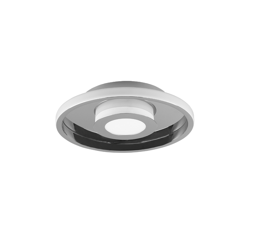 Plafón de baño Trio Ascari LED cromo 3000K IP44 Ø30cm 680810306