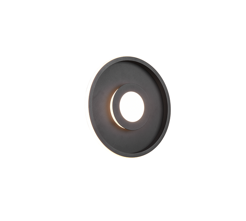 Plafón de baño Trio Ascari LED negro mate 3000K IP44 Ø30cm 680810332