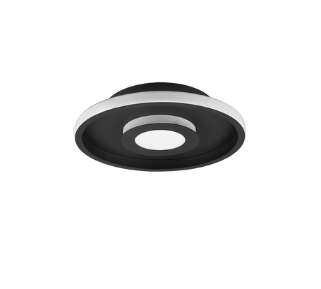 Plafón de baño Trio Ascari LED negro mate 3000K IP44 Ø30cm 680810332