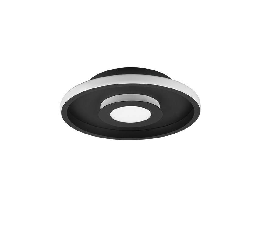 Plafón de baño Trio Ascari LED negro mate 3000K IP44 Ø30cm 680810332