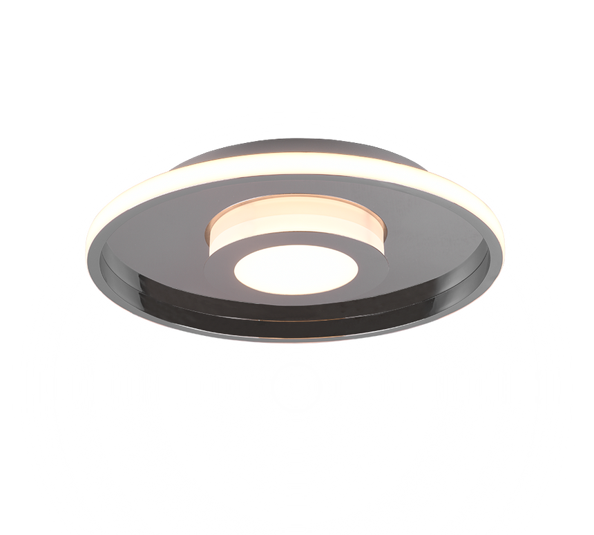 Plafón de baño Trio Ascari LED cromo 3000K regulable IP44 Ø40cm 6