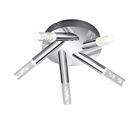 Plafón de baño Trio Bolsa LED cromo 3000K regulable IP44 Ø41,5cm 6