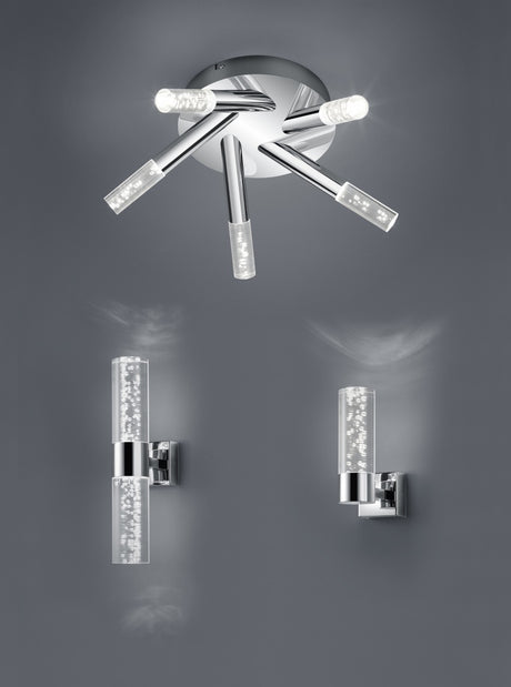 Plafón de baño Trio Bolsa LED cromo 3000K regulable IP44 Ø41,5cm 682410506