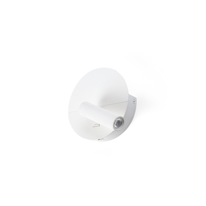 Lámpara de pared aplique Faro Duas con lector LED blanco mate 2700K 68467N