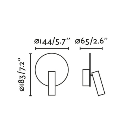 Lámpara de pared aplique Faro Duas con lector LED 2700K negro mate — ref. 68468N (3)