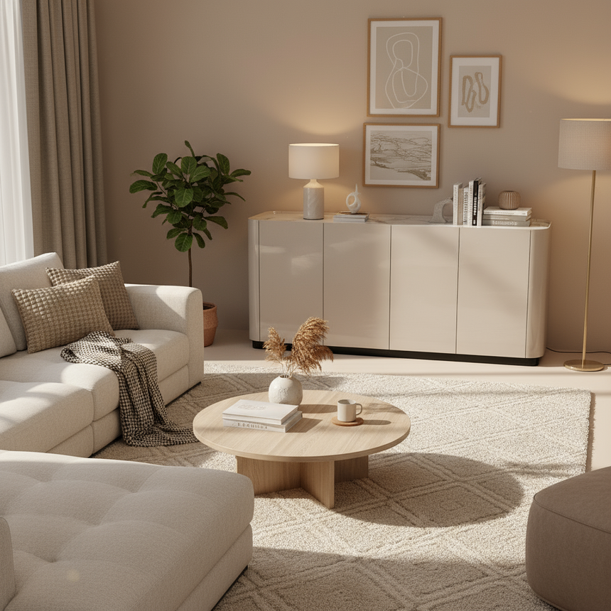 Aparador madera gris 4 puertas 180cm 68470