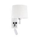 Lámpara de pared aplique Faro Artis con lector E27 LED cromo y blanco 68493-01