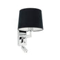 Lámpara de pared aplique Faro Artis con lector E27 LED cromo y negro — ref. 68493-03 (1)