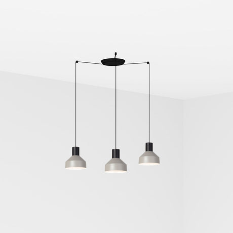 Lámpara de techo colgante Faro Kombo grande 3 luces E27 Ø20cm gris — ref. 68593-3L (1)