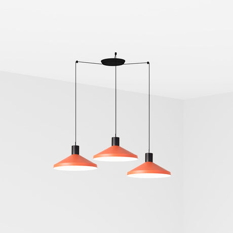 Lámpara de techo colgante Faro Kombo grande 3 luces E27 Ø40cm terracota — ref. 68597-3L (1)