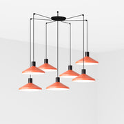 Lámpara de techo colgante Faro Kombo grande 7 luces E27 terracota 68597-7L