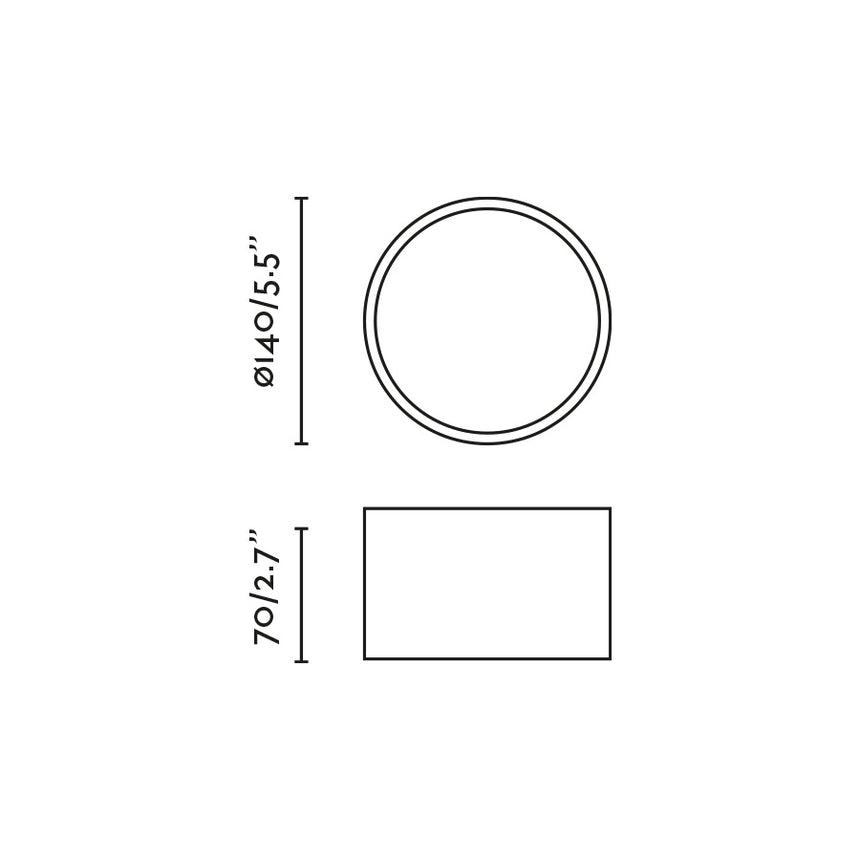 Plafón de techo Faro Mizu LED negro mate 2700K 15W 68618