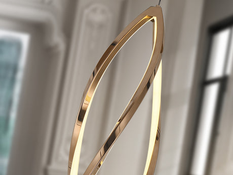 Lámpara de techo colgante Schuller Adele oro rosa acero CCT con mando vista 2