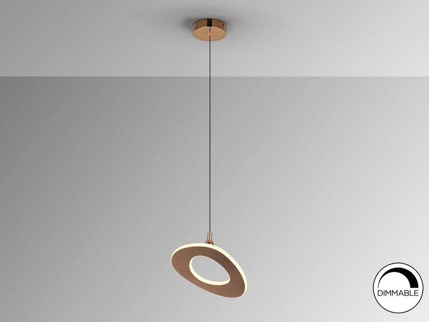 Lámpara de techo colgante Schuller Mirena 1 luz oro rosa acero 2700K vista 3