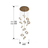 Lámpara de techo colgante Schuller Mirena grande 13 luces oro rosa acero 2700K dimensiones