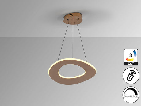 Lámpara de techo colgante Schuller Mirena 1 luz oro rosa acero CCT con mando Ø52cm vista 3