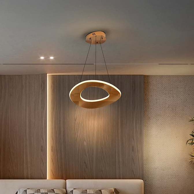 Lámpara de techo colgante Schuller Mirena 1 luz oro rosa acero CCT con mando Ø52cm 691079