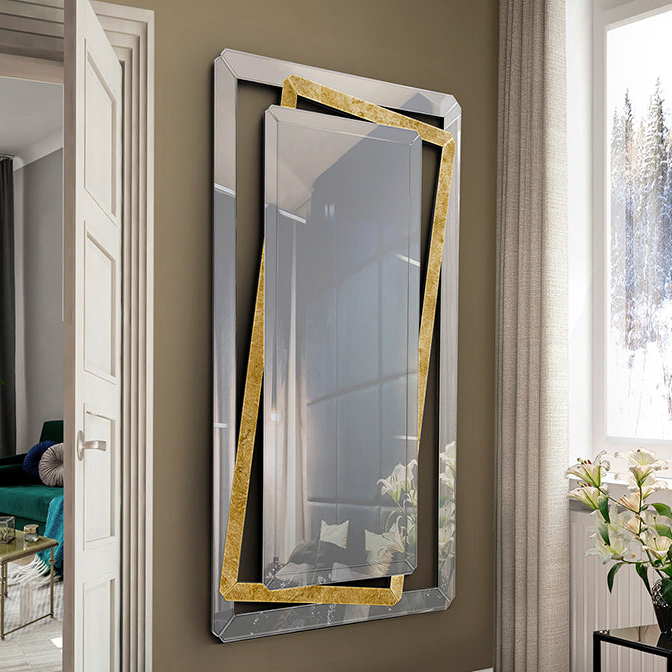 Espejo Schuller Nora pan de oro y negro 100x180cm 693646