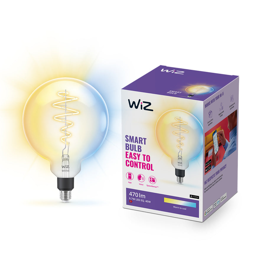 Bombilla de filamento Philips Tunable White regulable transparente G200 470lm 786731