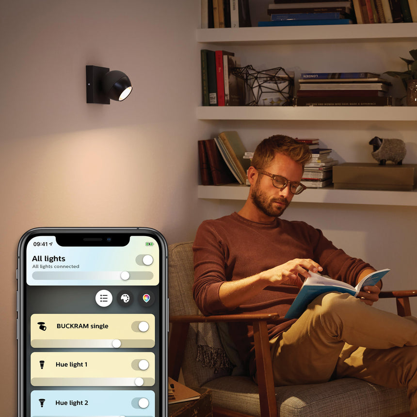 Philips Hue Foco Buckram negro White Ambiance 5W 6500K 871951433920000 350lm
