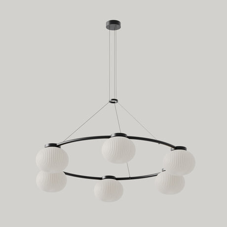 Lámpara de araña Aromas Irzo cristal cuero C1353/6