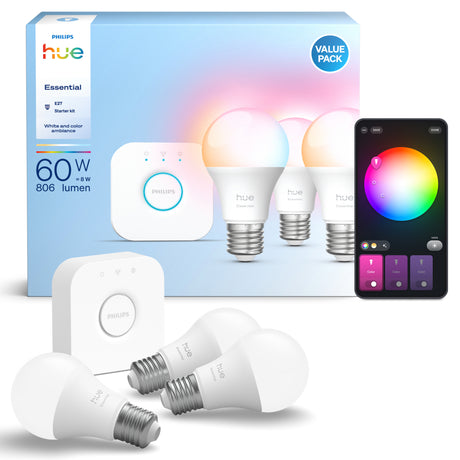 Philips Hue White and Color Ambiance Kit de inicio 3 luces RGBW 3W 806lm (4 uds) 8721103103673