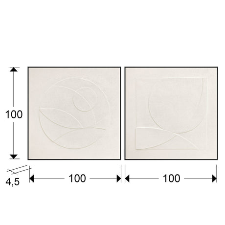 Bajorrelieve Schuller Albos pintura acrílica y negro 100x100cm dimensiones