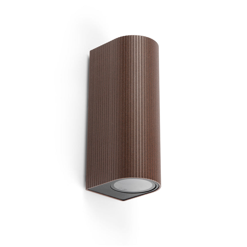 Aplique de exterior Faro Estela 18cm GU10 LED marrón oxido IP65 70329